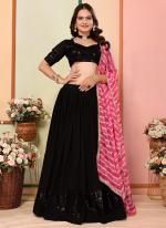 Vichitra Silk Pink Party Wear Sequins Work Lehenga Choli